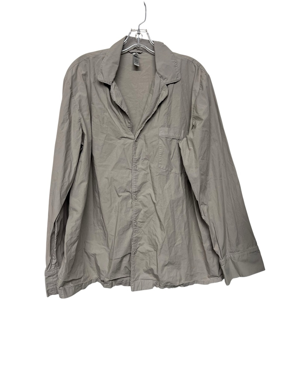 Skims Lightweight Button-Up Long Sleeve Shirt Gray
